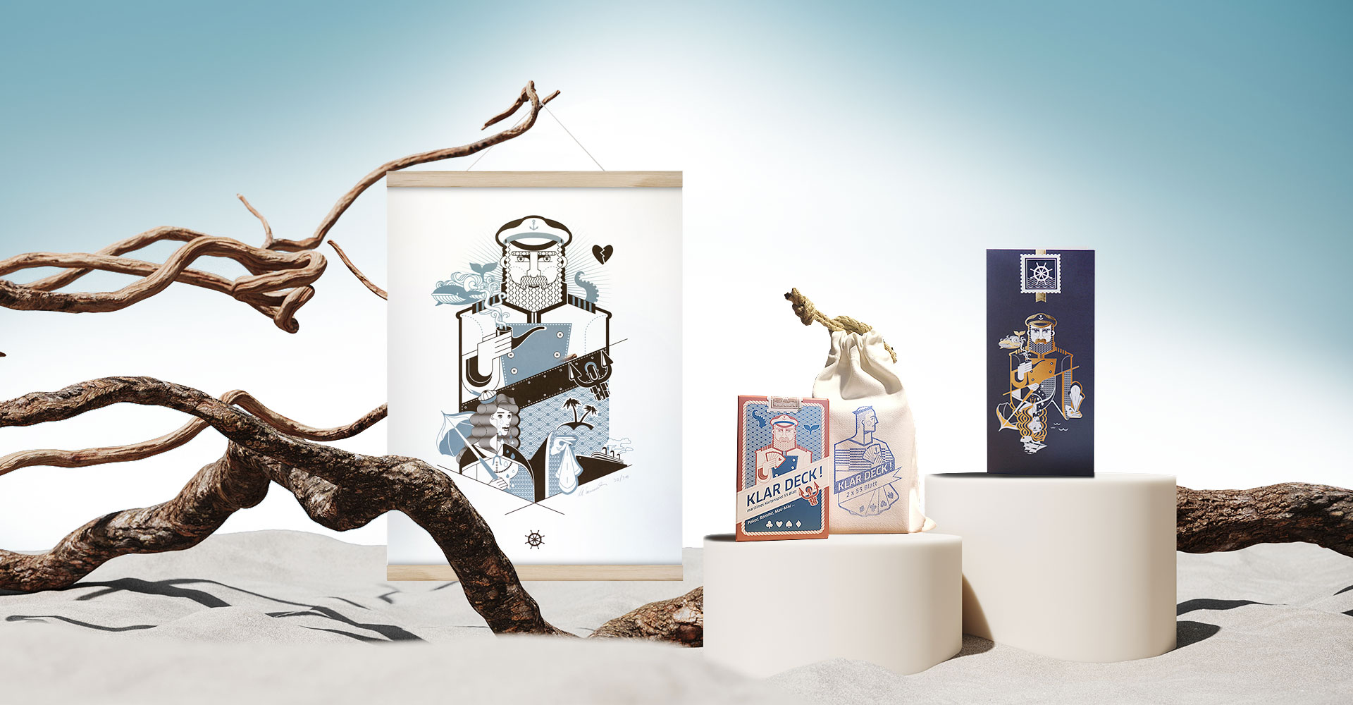 Maritime Geschenke am Elbstrand von Hamburg